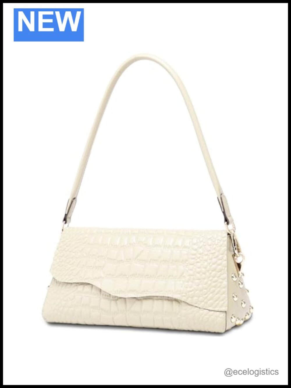 Genuine Leather Shoulder Bag Women Handmade Crocodile Pattern Purse